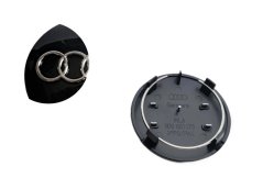 Krytky kol, pokličky na kola AUDI 68mm černá lesklá 8D0601170-BL