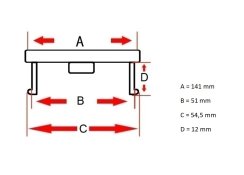 VW Volkswagen středová krytka kol 141mm stříbrná