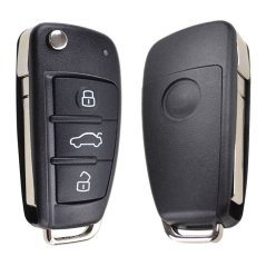 LUXURY key cover for AUDI cars black glossy/chrome