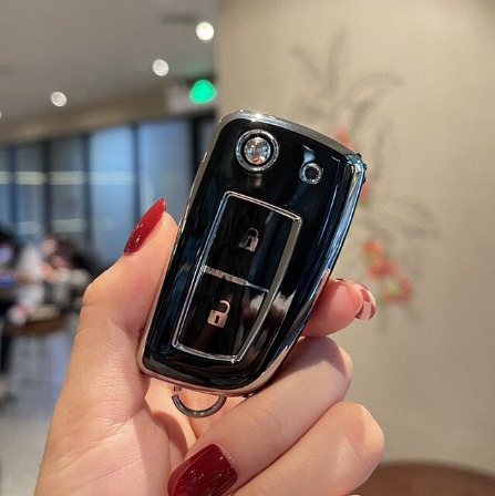 LUXURY key cover for NISSAN cars black glossy/chrome