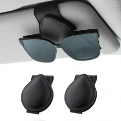 2 pezzi Supporto in pelle per occhiali per lo schermo, supporto per occhiali - pelle nera