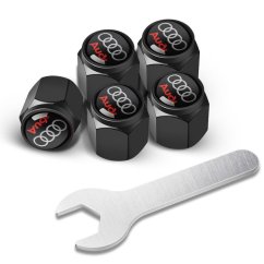 4 pcs AUDI valve caps, black valve covers