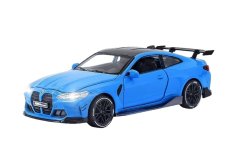 BMW M4 Zabawkowy metalowy model baterii świeci w kolorze Niebieski w skali 1:32