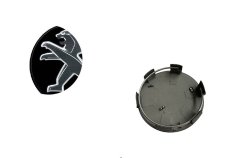 Calota central da roda PEUGEOT 60mm preto 542106