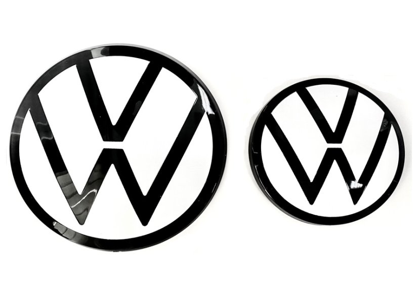 VW JETTA (2006-2011) front and rear emblem, logo (15,4cm a 10,4cm) - mirror white