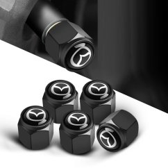 4 pcs MAZDA valve caps, black valve covers