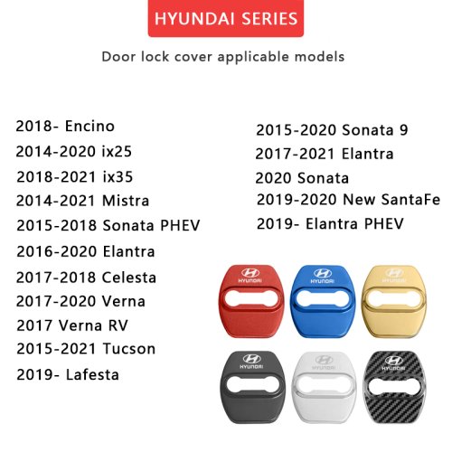 4 stuks HYUNDAI A Beschermkap voor deurgrendel- zilver