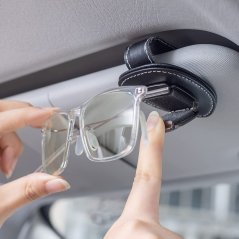CADILLAC usnjen nosilec za očala za ekran, nosilec za očala - črno usnje