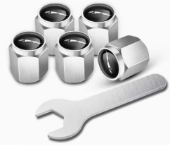 4 pcs JAGUAR valve caps, valve covers silver/chrome
