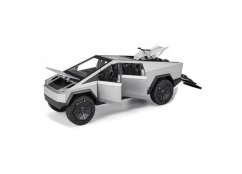 Cybertruck metalen model speelgoedquad op batterijen 1:32 zilver