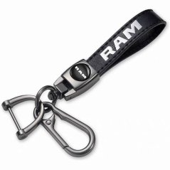 DODGE RAM key fob, keychain black leather