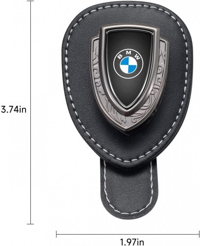 BMW leather holder for glasses for the screen, holder for glasses - black leather
