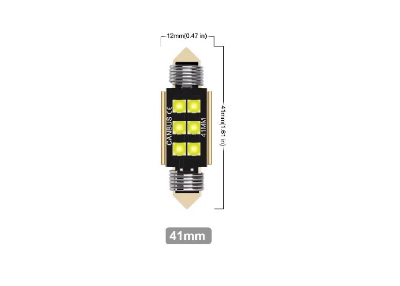 Car bulbs with LED backlight 39mm 12V C5W-6SMD-3030 Canbus 150LM White