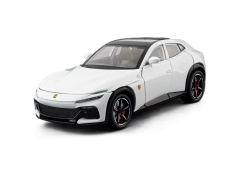 Ferrari Purosangue giocattolo in metallo modello a batteria luci suono 1:22 Bianco