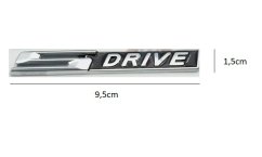 BMW SDrive inscription - chrome - black matt (9,5x1,5cm)