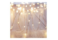 LUMA LED Fio de luz decorativa, 100 LEDs, 10m de cabo 0,4m, IP2404, branco quente