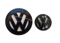 VW JETTA (2006-2011) front and rear emblem, logo (15,4cm a 10,2cm) - black glossy