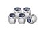 4 pcs SUBARU valve caps, valve covers silver/chrome logo blue