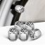 4 pcs VOLKSWAGEN valve caps, valve covers silver/chrome
