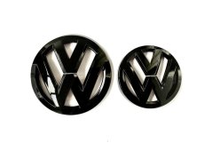 VW PASSAT B8 MK8 (2014-2019) front and rear emblem, logo (14cm and 11cm) - glossy black