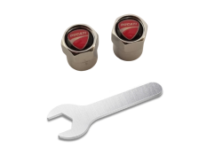 2 pcs DUCATI valve caps, silver valve covers