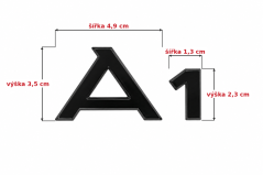 Audi A1 rear door lettering - glossy black