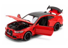 BMW M4 metalmodel legetøjsbatterilygter lyder 1:32 Rød