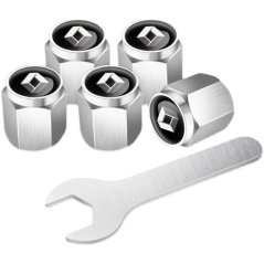 4 pcs RENAULT valve caps, valve covers silver/chrome