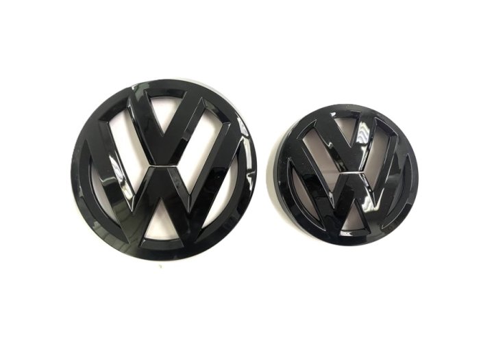 VW PASSAT CC (2019-2020) emblema delantero y trasero, logo (14cm y 11,1cm) - negro brillante-