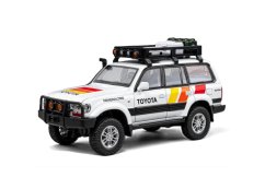 Toyota Land Cruiser 80 metal model toy battery lights sound 1:24 White