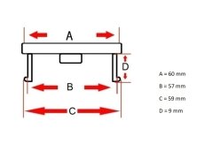 Hjulcenterkappe KIA 60mm sort