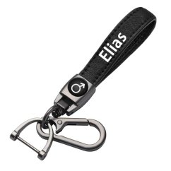 Elias key fob, keychain black leather