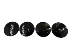 4x Wheel covers, wheel caps Volkswagen 65mm (5G0601171) with Skoda logo - glossy black