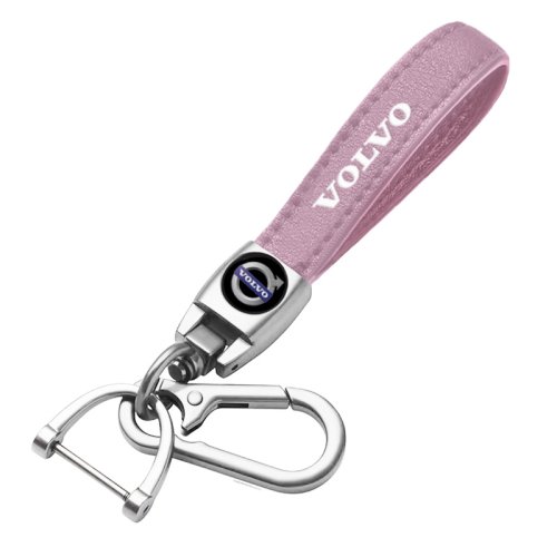 VOLVO key fob, keychain, pink leather