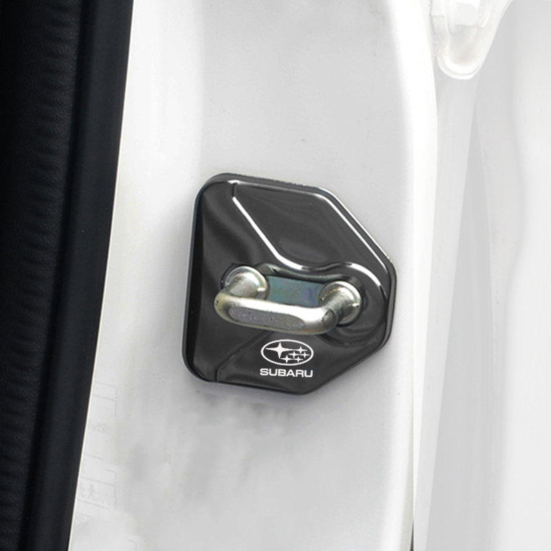 4 pcs SUBARU Protective cover for the door latch- black glossy