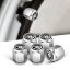 4 pcs ŠKODA valve caps, valve covers silver/chrome