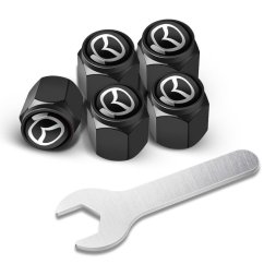 4 pcs MAZDA valve caps, black valve covers