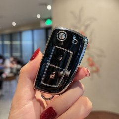 LUXURY key cover for NISSAN cars black glossy/chrome