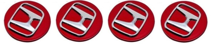 4pcs Wheel center caps HONDA 69mm red chrome 44732-T2A-A31 44732-T7W-A01 08W40-SWN-9000-02 08W15-SDE-7N0A2 08W40-SLG-90001