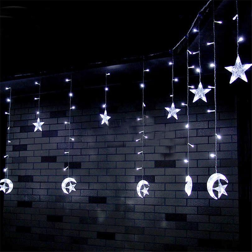 LUMA LED 138 LED light chain, hinge snowflakes and little stars 2,5m - cable 1.5m, warm white