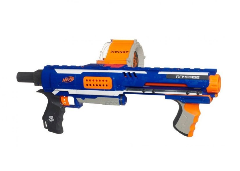 HASBRO NERF Elite Rampage collapsible rifle with drum magazine