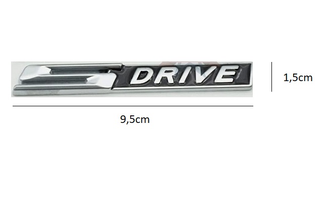 BMW SDrive inscription - chrome - black matt (9,5x1,5cm)