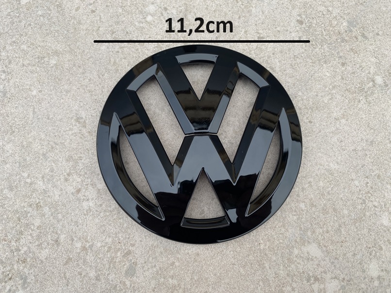 VW POLO 6R (2009-2013) front and rear emblem, logo (11.2cm and 12.4cm) - black glossy