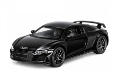 Audi R8 metalni model igračke svjetla baterije zvuk 1:32 Crna