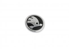 Емблема, лого на капака ШКОДА 90mm черен хром 5JA853621 AUL, 32D853621A