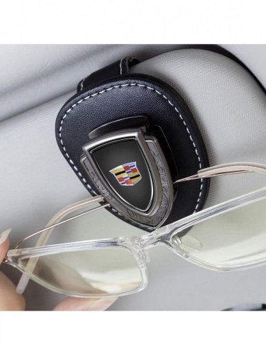 CADILLAC Lederhalter für Brille für den Bildschirm, Halter für Brille - schwarzes Leder