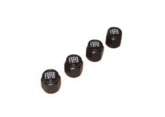 4 pcs FIAT valve caps, black valve covers black logo