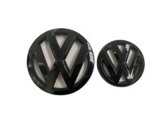 VW BORA (1998-2005) přední a zadní znak, logo (12,8cm a 9,3cm) - černá lesklá