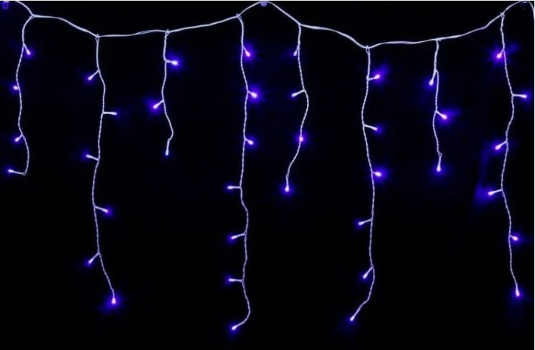 LUMA LED Kerstlicht regen, 105 LED's 2,5m Stroomkabel 5m IP44 blauw  met een timer