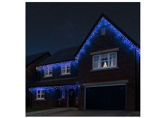 LUMA LED Christmas light rain with a flash, 105 LEDs 2,5m power cable 5m IP44 blue with a timer